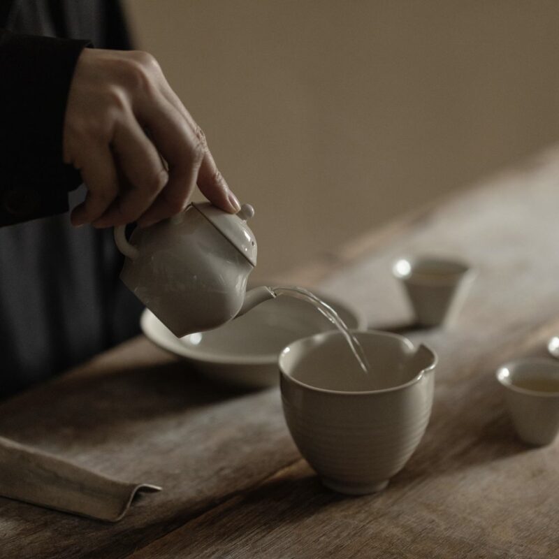 Ash Glaze Ceramic Vintage Style 9 Piece Chinese Tea Set