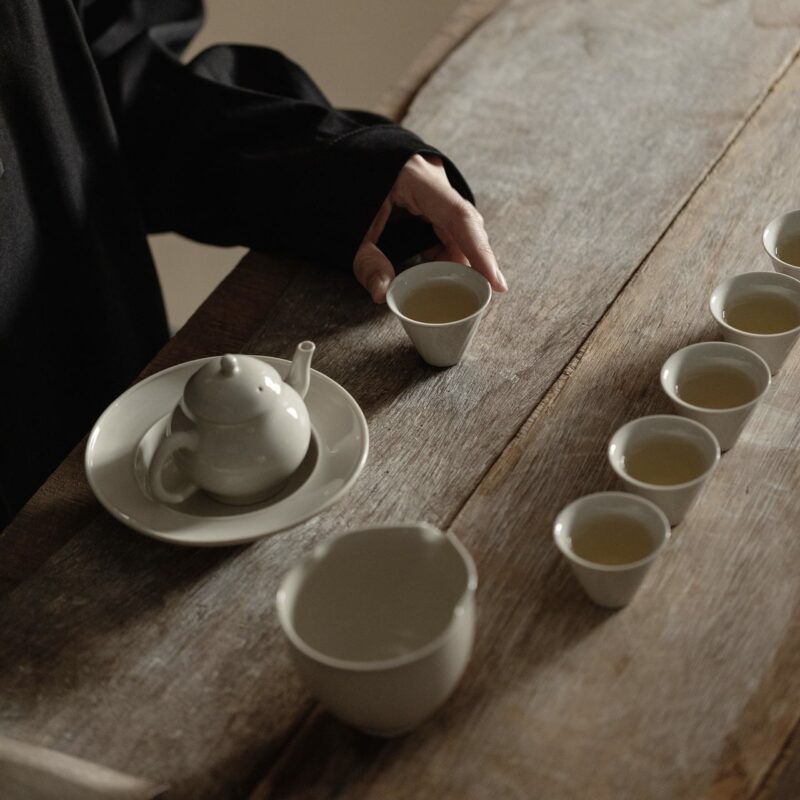 Ash Glaze Ceramic Vintage Style 9 Piece Chinese Tea Set