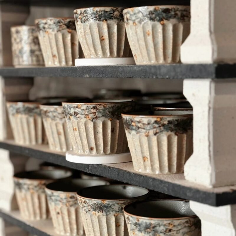 Handmade Ceramic Carved Chrysanthemum 200ml Tea Cup