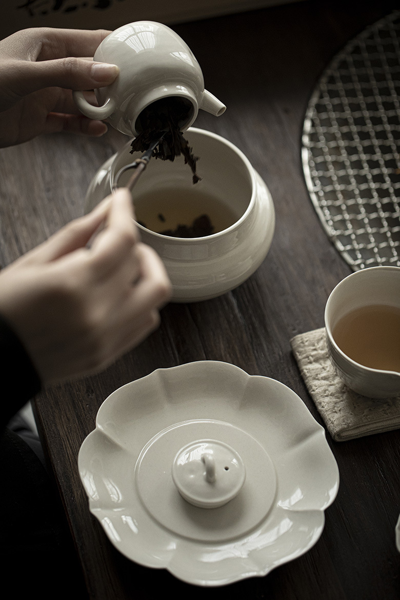 654-4 Grey Glaze Ceramic 550ml Tea Basin