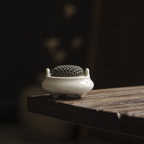 656-1 Grey Glaze Ceramic Vintage Incense Burner