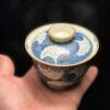 96b9a2cdfb5c1011e3a68f23d8d2695 Handmade Ceramic Blue Ginkgo Leaf 120ml Gaiwan