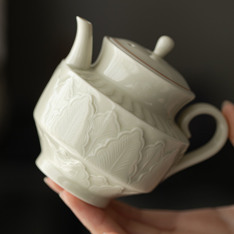 Ding-Ware-Ceramic-Banana-Leaves-200ml-Teapot-12 Ding Ware Ceramic Banana Leaves 200ml Teapot