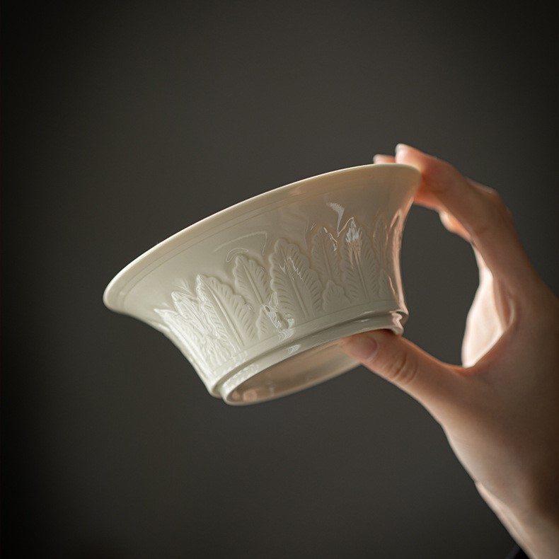 Ding-Ware-Ceramic-Banana-Leaves-300ml-Tea-Boat-4 Ding Ware Ceramic Banana Leaves 300ml Tea Boat