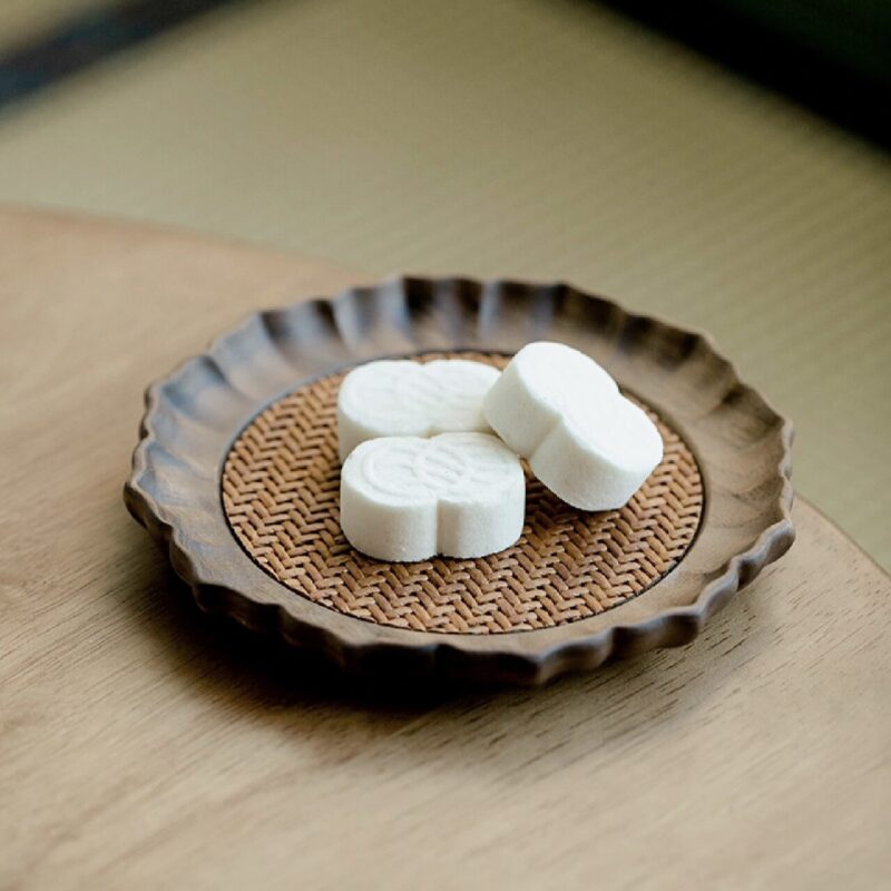 Elegant-Walnut-Wood-Rattan-Woven-Tea-Boat-8 Elegant Walnut Wood Rattan Woven Tea Boat