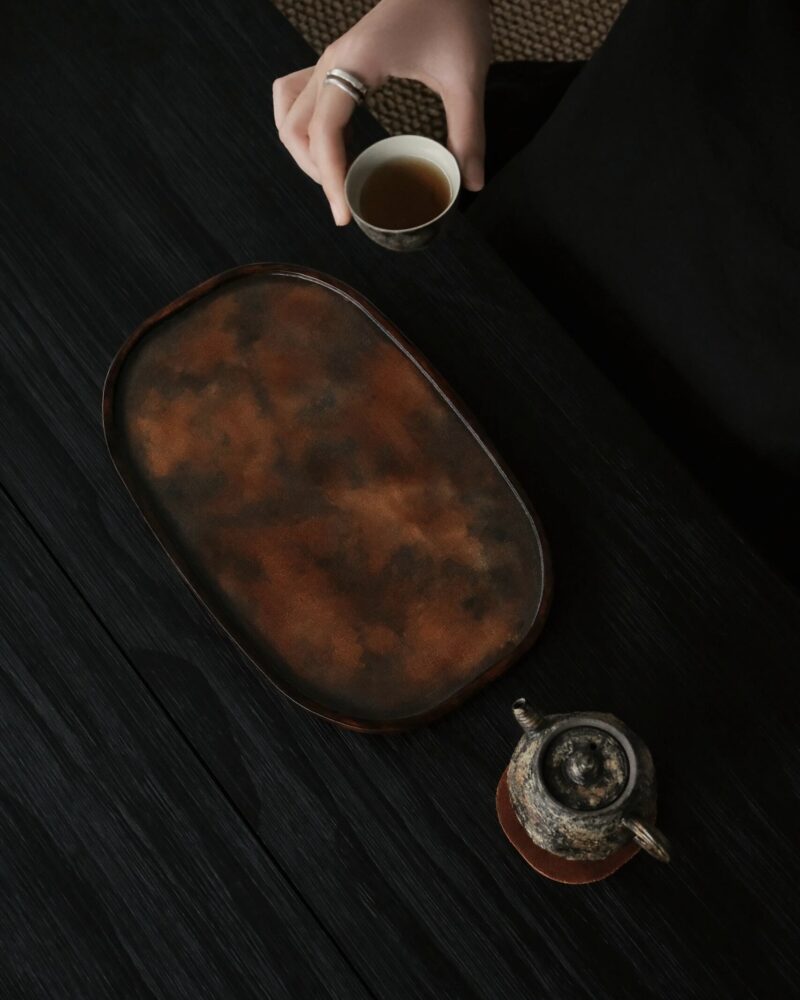 Elegant-Walnut-Wood-Tradtional-Lacquer-Tea-Tray-7 Elegant Walnut Wood Tradtional Lacquer Tea Tray