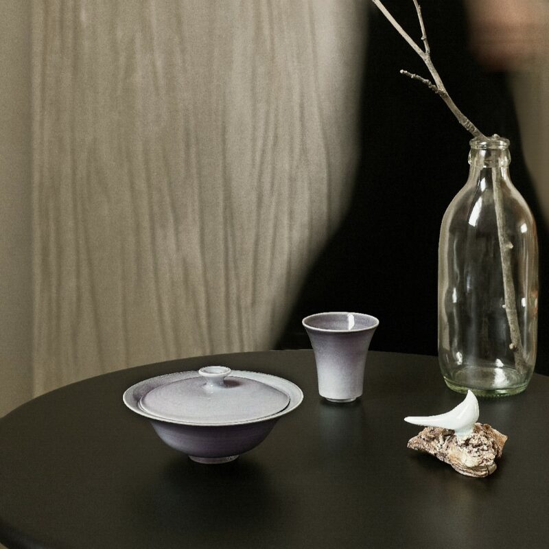 Gradient Glaze Ceramic Misty Purple 110ml Gaiwan (7) Gradient Glaze Ceramic Misty Purple 110ml Gaiwan