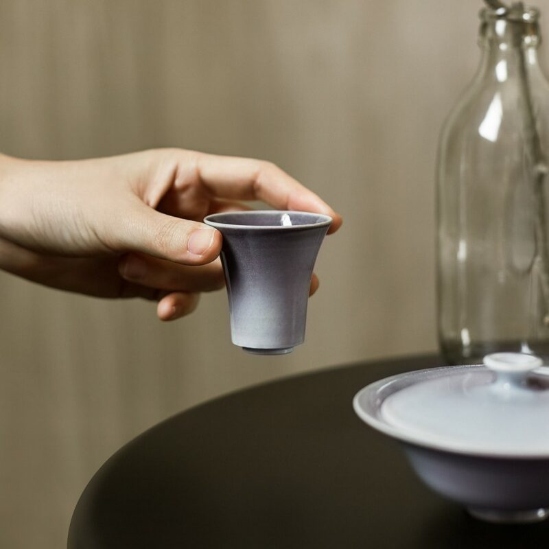 Gradient Glaze Ceramic Misty Purple 110ml Gaiwan (8) Gradient Glaze Ceramic Misty Purple 110ml Gaiwan