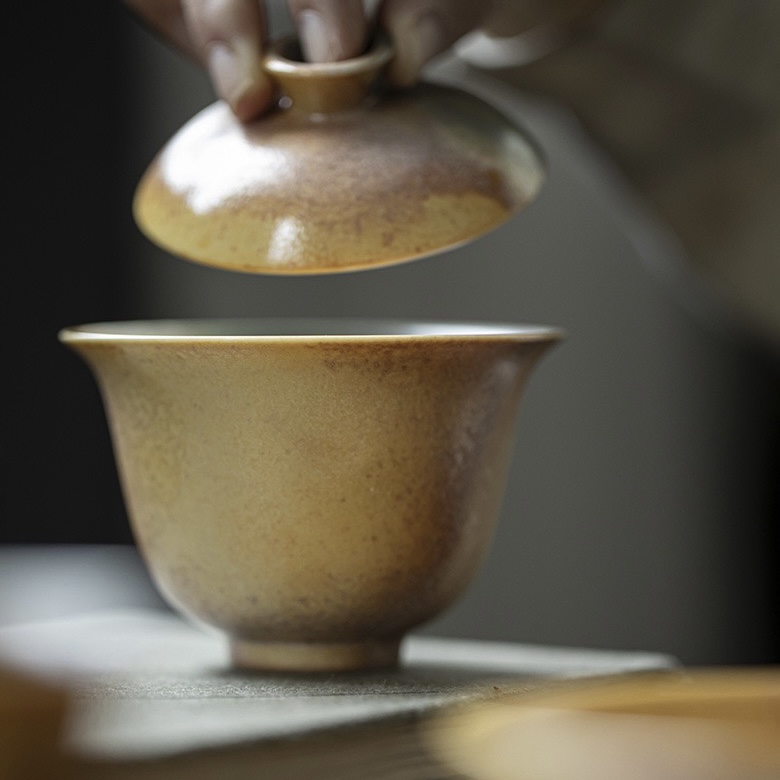 Gradient Glaze Ceramic Yellow Blue 120ml Gaiwan