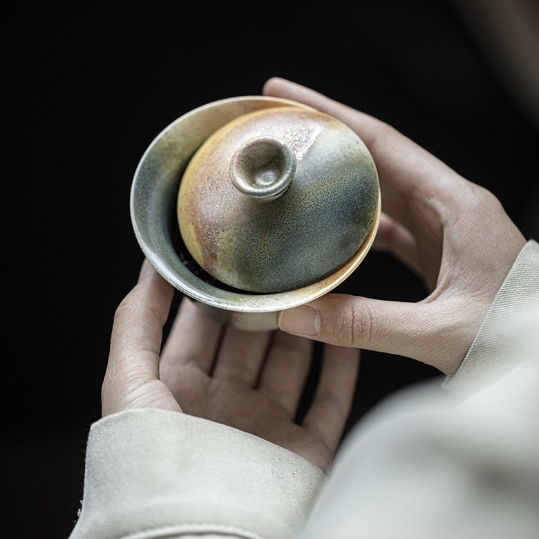 Gradient Glaze Ceramic Yellow Blue 120ml Gaiwan