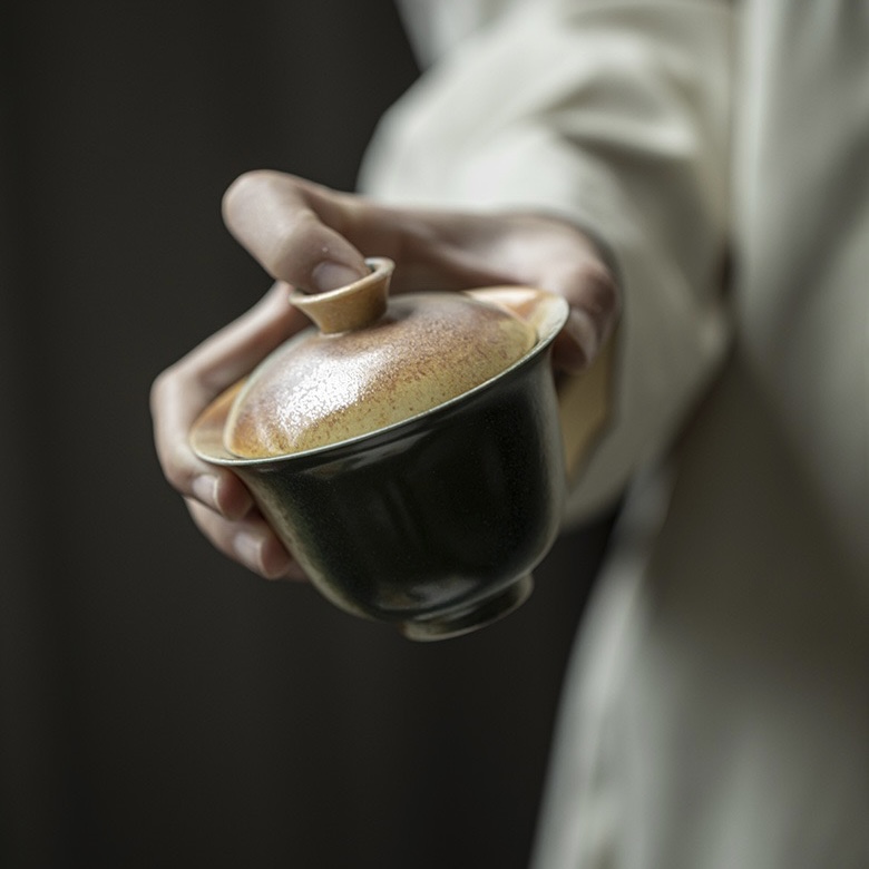 Gradient Glaze Ceramic Yellow Blue 120ml Gaiwan