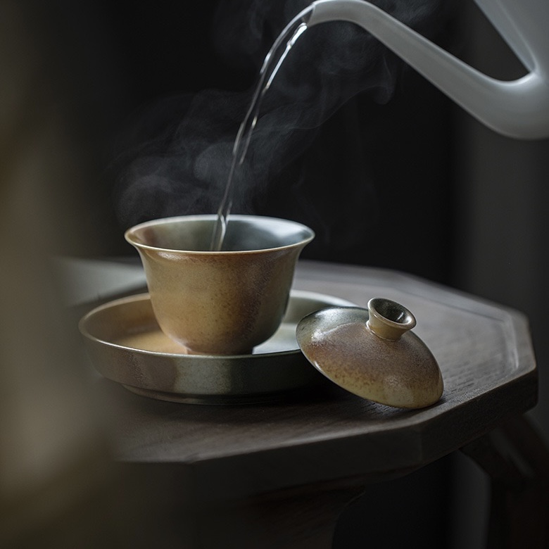 Gradient Glaze Ceramic Yellow Blue 120ml Gaiwan