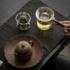 Hammered-Texture-Metal-Lotus-Tea-Filter-Set-6 Hammered Texture Metal Lotus Tea Filter Set