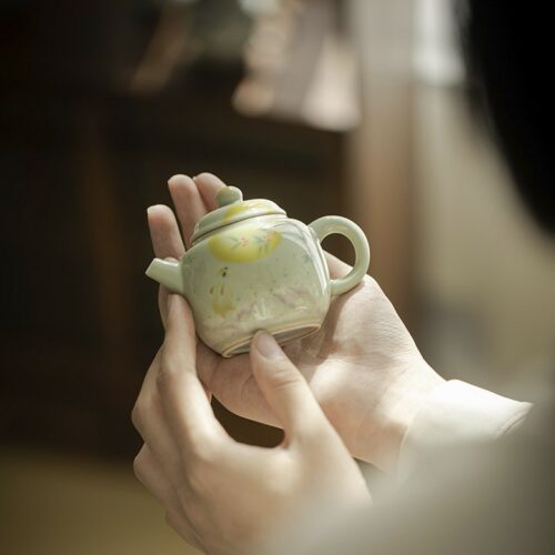 Hand-painted-Ceramic-Moon-Rabbit-120ml-Chinese-Teapot-1 Hand-painted Ceramic Moon Rabbit 120ml Chinese Teapot