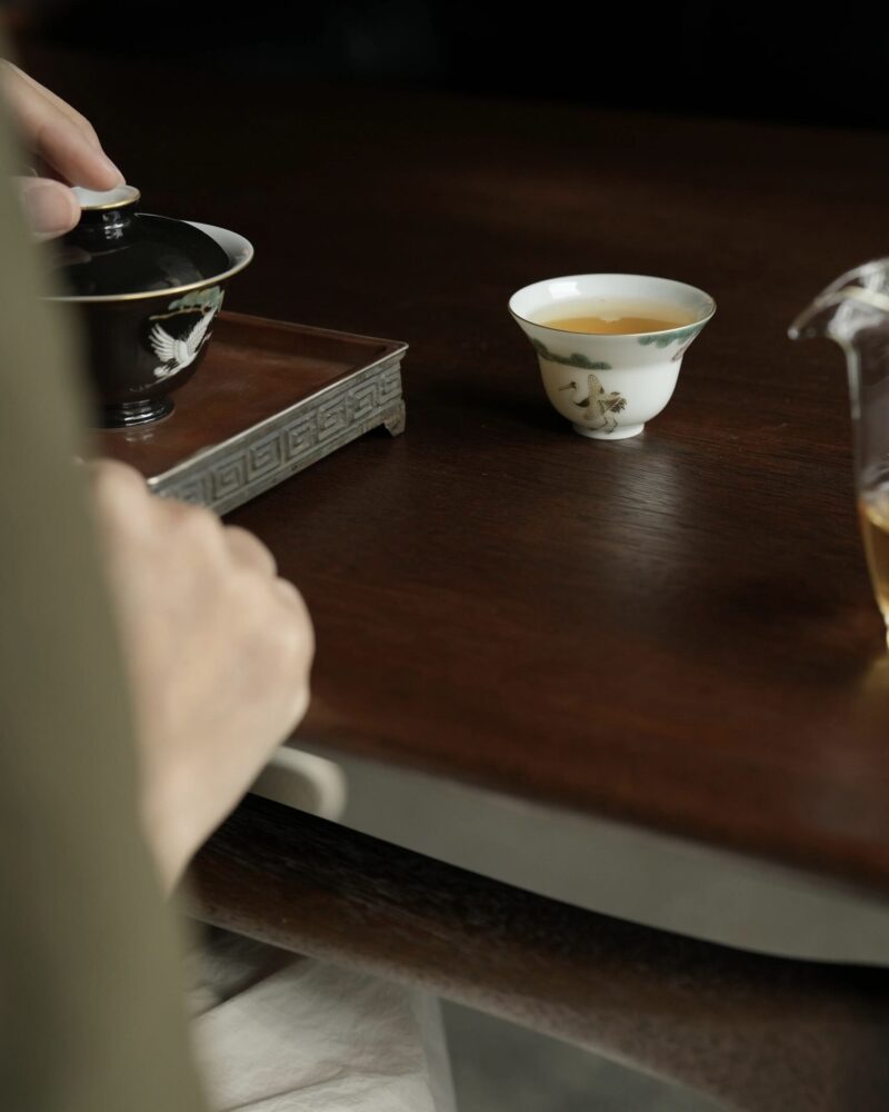 Handmade-Ceramic-Pine-Crane-60ml-Host-Tea-Cup-5 Handmade Ceramic Pine Crane 60ml Host Tea Cup