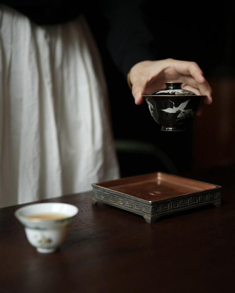 Handmade-Ceramic-Pine-Crane-60ml-Host-Tea-Cup-6 Handmade Ceramic Pine Crane 60ml Host Tea Cup