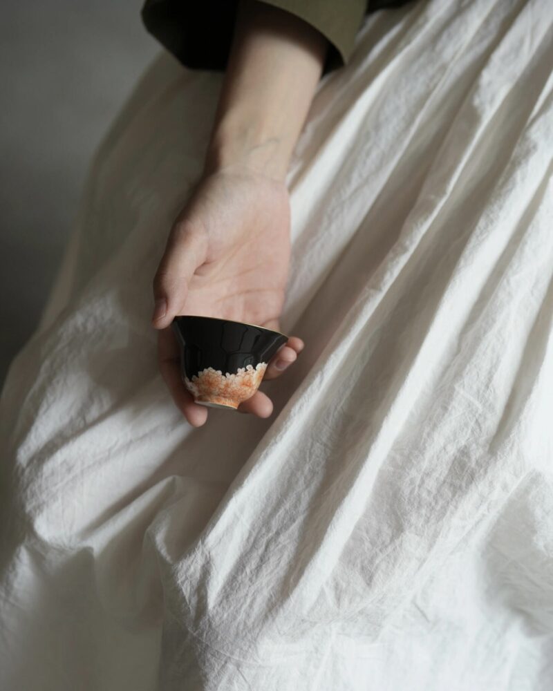 Handmade Ceramic Prosperous Flower 55ml Host Tea Cup