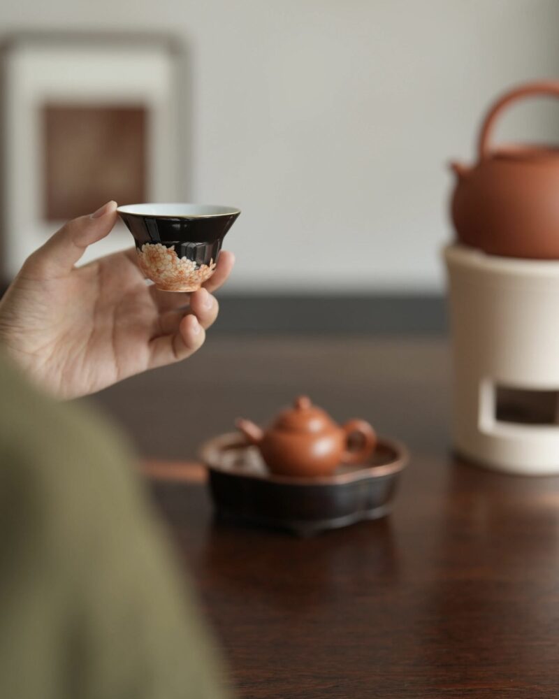 Handmade Ceramic Prosperous Flower 55ml Host Tea Cup