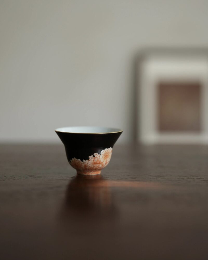 Handmade Ceramic Prosperous Flower 55ml Host Tea Cup