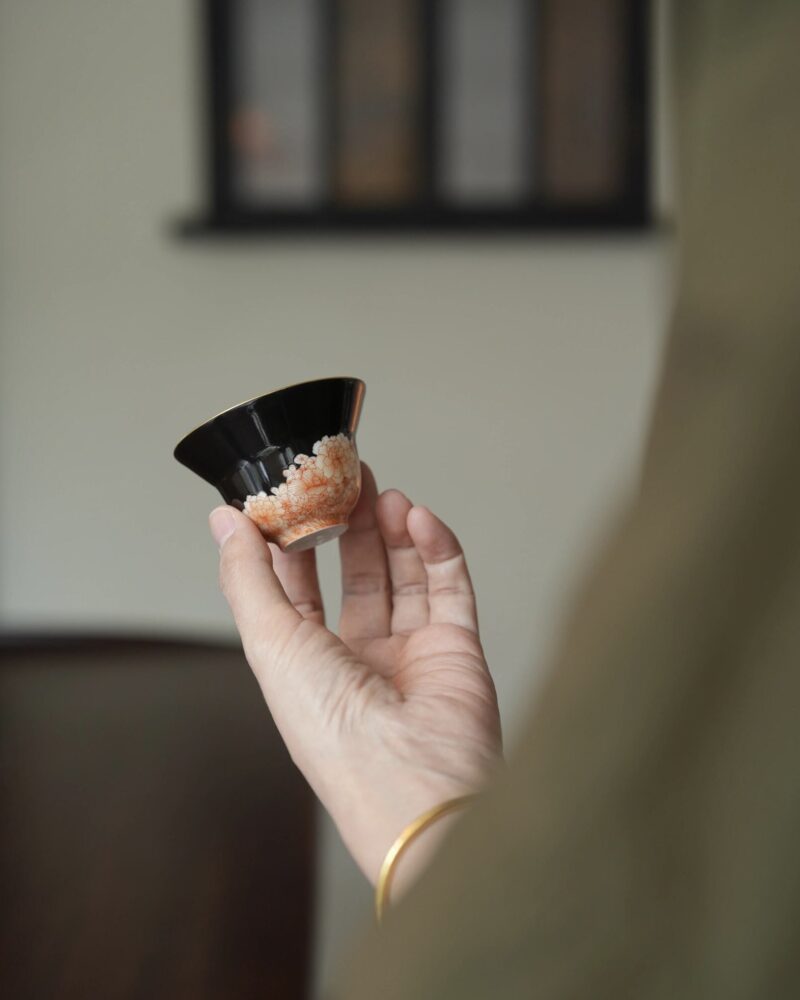Handmade Ceramic Prosperous Flower 55ml Host Tea Cup