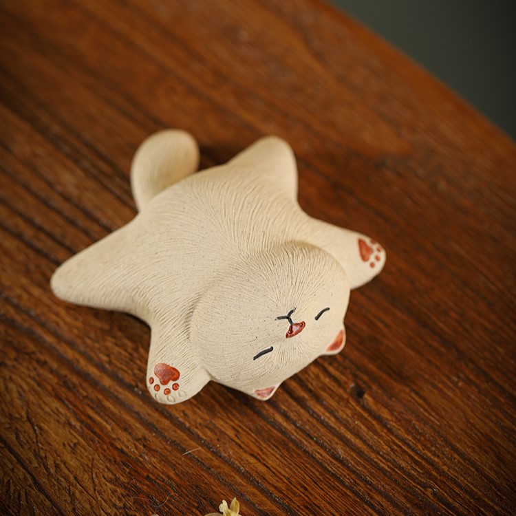 Handmade-Duanni-Lazy-Lying-Cat-Tea-Pet-2 Handmade Duanni Lazy Lying Cat Tea Pet