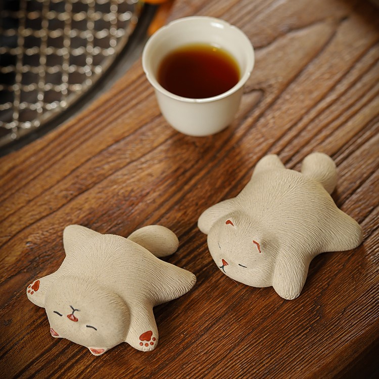 Handmade-Duanni-Lazy-Lying-Cat-Tea-Pet-5 Handmade Duanni Lazy Lying Cat Tea Pet
