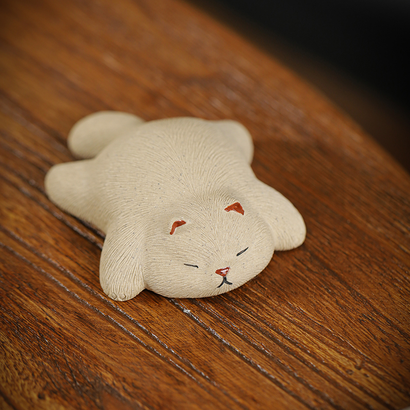 Handmade-Duanni-Lazy-Lying-Cat-Tea-Pet-8 Handmade Duanni Lazy Lying Cat Tea Pet