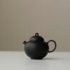 Handmade Mutton Fat Jade,Black Clay Day and Night 135ml Chinese Teapot (8) Handmade Mutton Fat Jade Day and Night 135ml Chinese Teapot