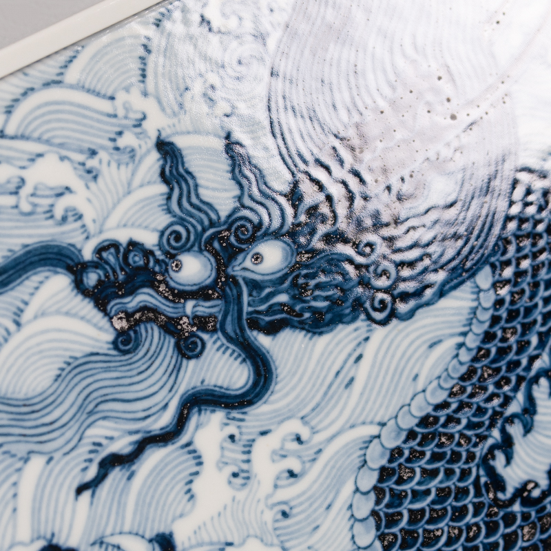 Handmade Underglaze Red Ceramic Dragon Soaring Chinese Tea Tray (4) Handmade Underglaze Red Ceramic Dragon Soaring Chinese Tea Tray