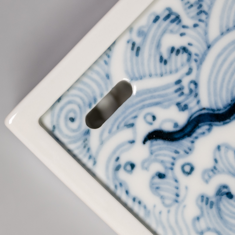 Handmade Underglaze Red Ceramic Dragon Soaring Chinese Tea Tray (7) Handmade Underglaze Red Ceramic Dragon Soaring Chinese Tea Tray