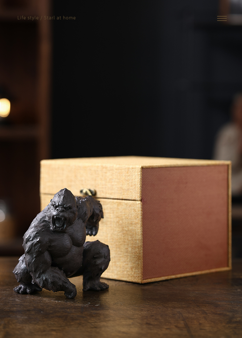 Handmade Zisha Yixing Clay Angry Gorilla Ornament Decoration Teapet (1) Handmade Zisha Yixing Clay Angry Gorilla Ornament Decoration Teapet