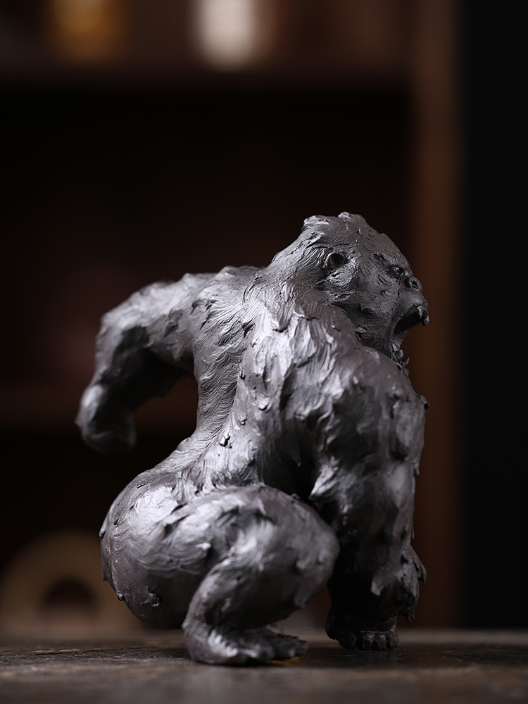 Handmade Zisha Yixing Clay Angry Gorilla Ornament Decoration Teapet (5) Handmade Zisha Yixing Clay Angry Gorilla Ornament Decoration Teapet