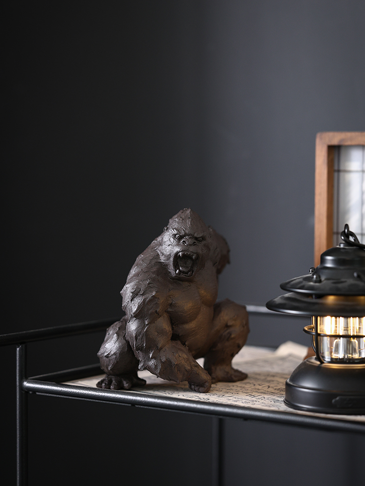 Handmade Zisha Yixing Clay Angry Gorilla Ornament Decoration Teapet (6) Handmade Zisha Yixing Clay Angry Gorilla Ornament Decoration Teapet