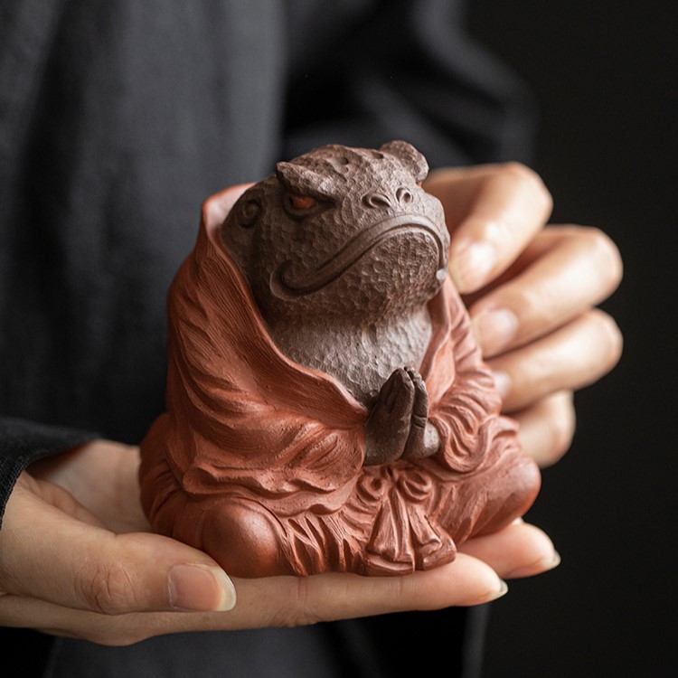 Handmade Zisha Yixing Clay Toad Saint Tea Pet