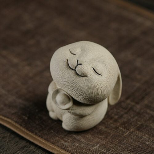 Handmade Yuanbao Little Bunny Tea Pet