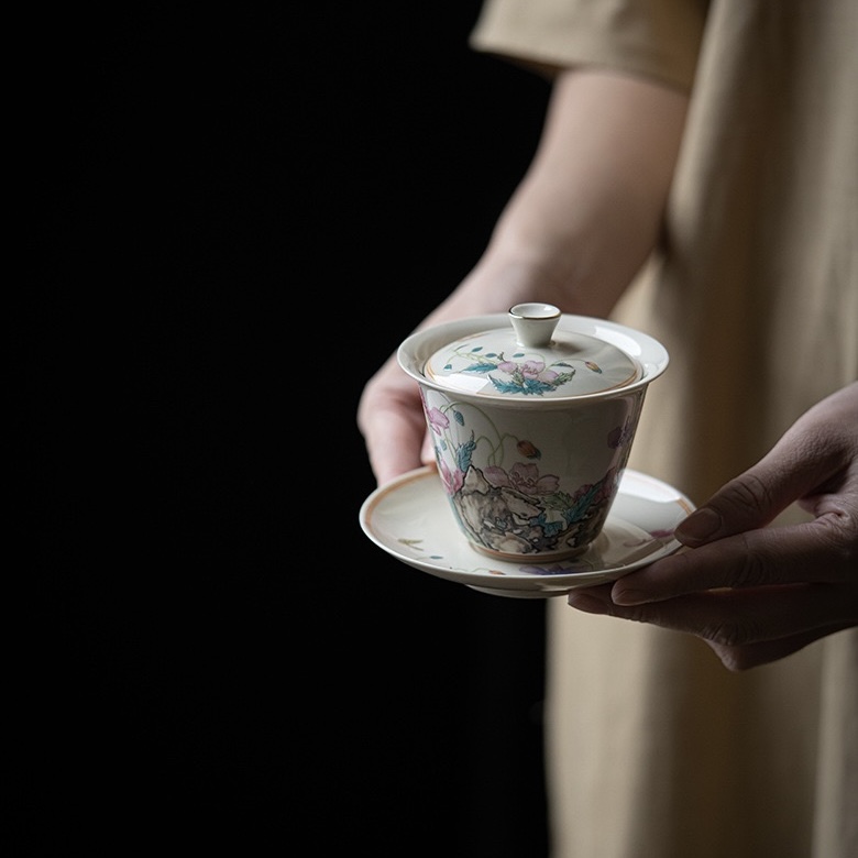 IMG_9527 Vintage Ceramic Corn Poppy 120ml Gaiwan