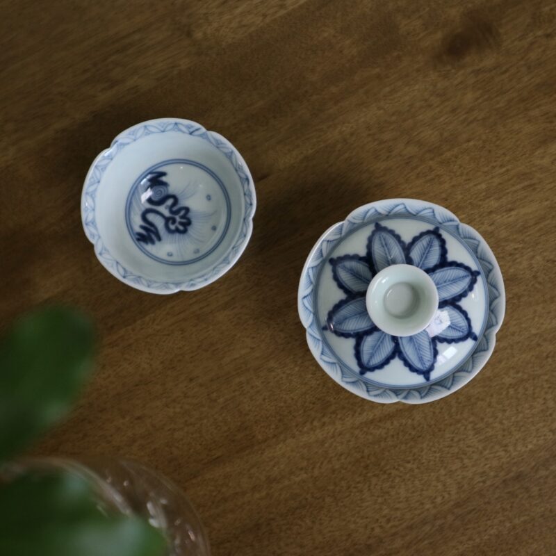 Qinghua-Ceramic-Banana-Leaf-70ml-Gaiwan-16 Preorder - Qinghua Ceramic Banana Leaf 70ml Gaiwan