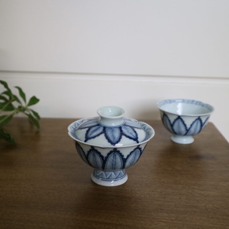 Qinghua-Ceramic-Banana-Leaf-70ml-Gaiwan-3 Preorder - Qinghua Ceramic Banana Leaf 70ml Gaiwan