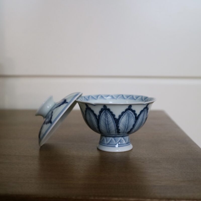 Qinghua-Ceramic-Banana-Leaf-70ml-Gaiwan-6 Preorder - Qinghua Ceramic Banana Leaf 70ml Gaiwan