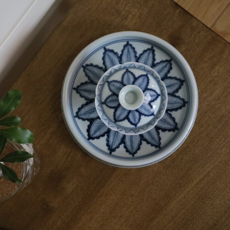 Qinghua-Ceramic-Banana-Leaf-70ml-Gaiwan-9 Preorder - Qinghua Ceramic Banana Leaf 70ml Gaiwan