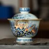 Qinghua Fen Cai Gilt Painting Ceramic King of Pi Xiu 140ml Gaiwan