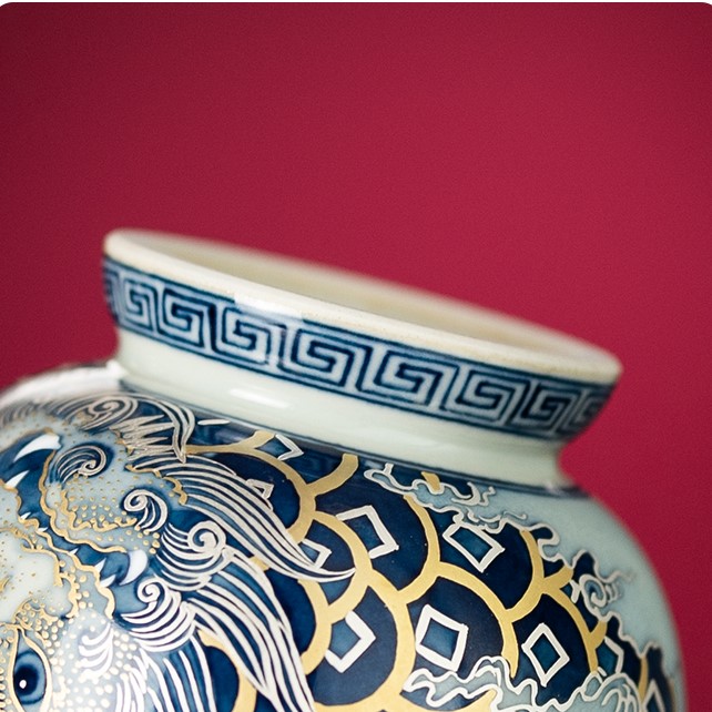 Qinghua Fen Cai Gilt Painting Ceramic King of Pi Xiu 140ml Gaiwan