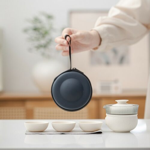 Simple-Chic-Ceramic-Travel-130ml-Tea-Set-1 Simple Chic Ceramic Travel 130ml Tea Set