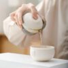 Simple Chic Ceramic Travel 130ml Tea Set