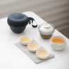 Simple Chic Ceramic Travel 130ml Tea Set