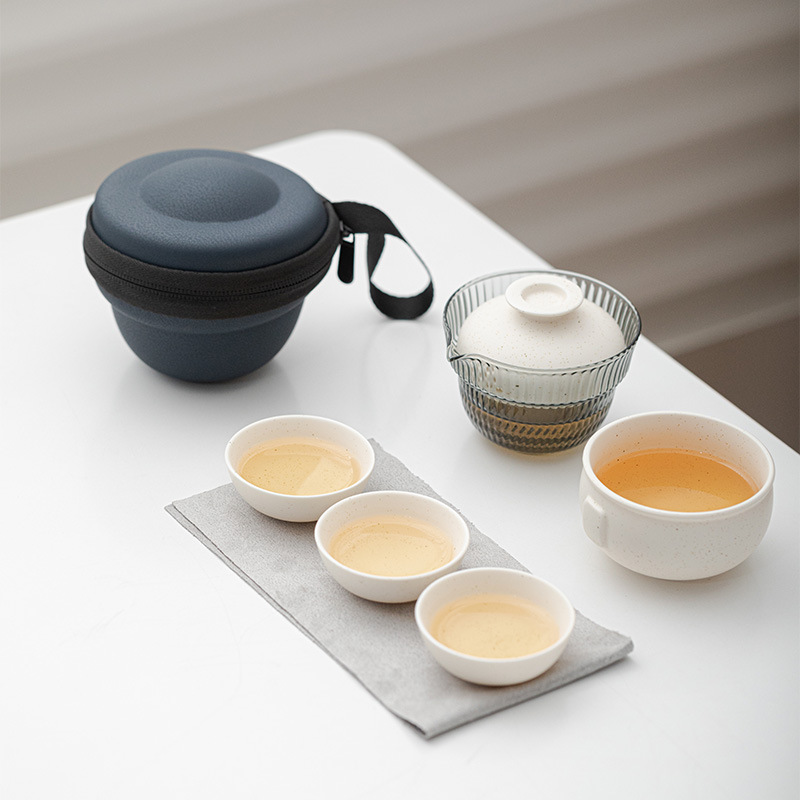 Simple Chic Ceramic Travel 130ml Tea Set