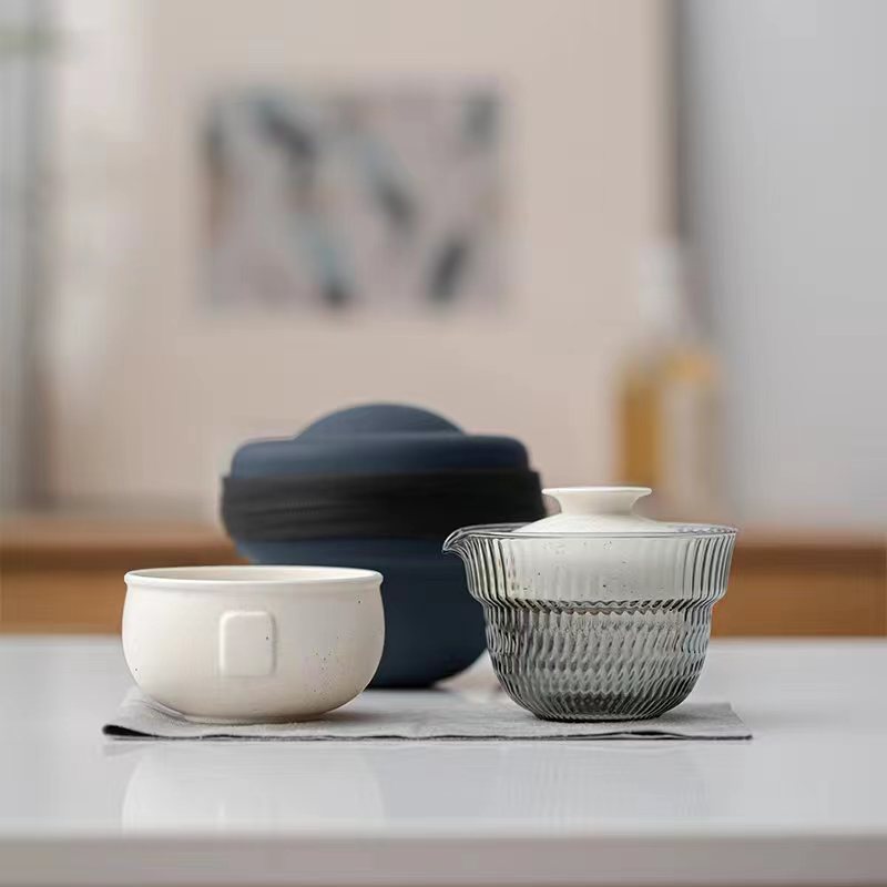 Simple Chic Ceramic Travel 130ml Tea Set