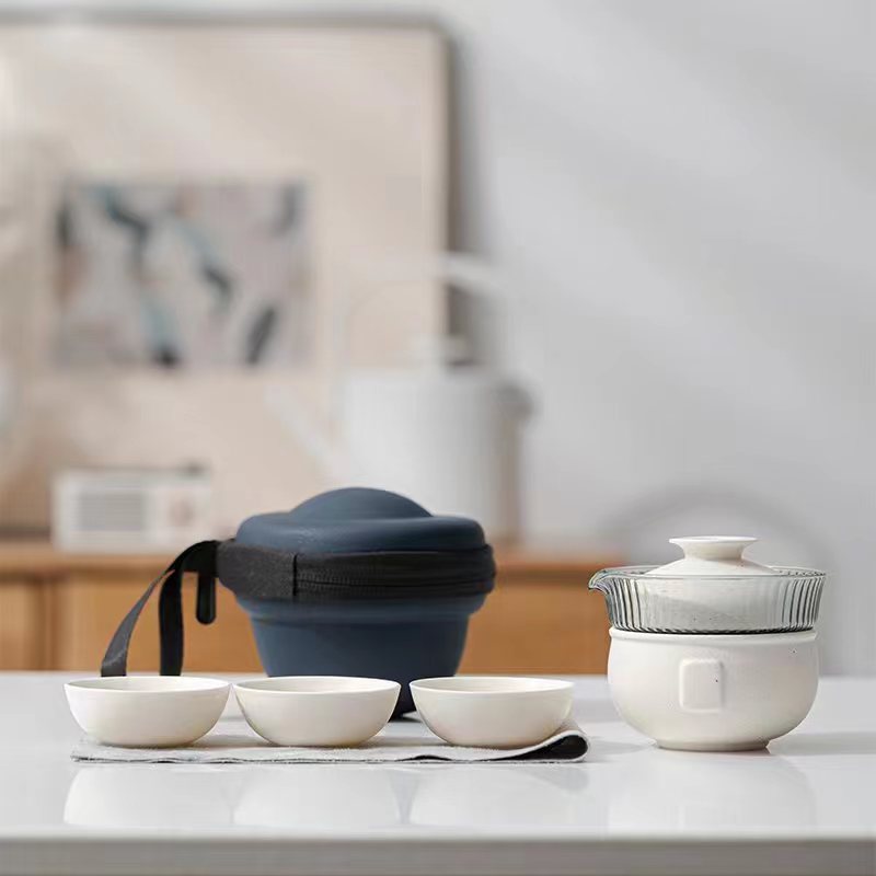 Simple Chic Ceramic Travel 130ml Tea Set