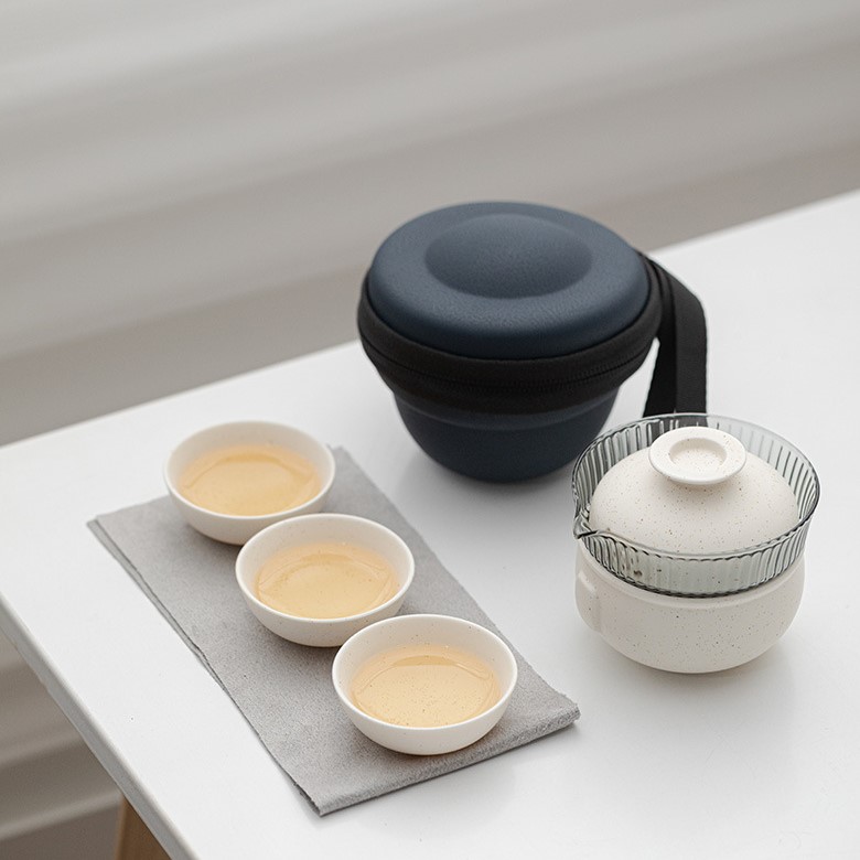 Simple Chic Ceramic Travel 130ml Tea Set