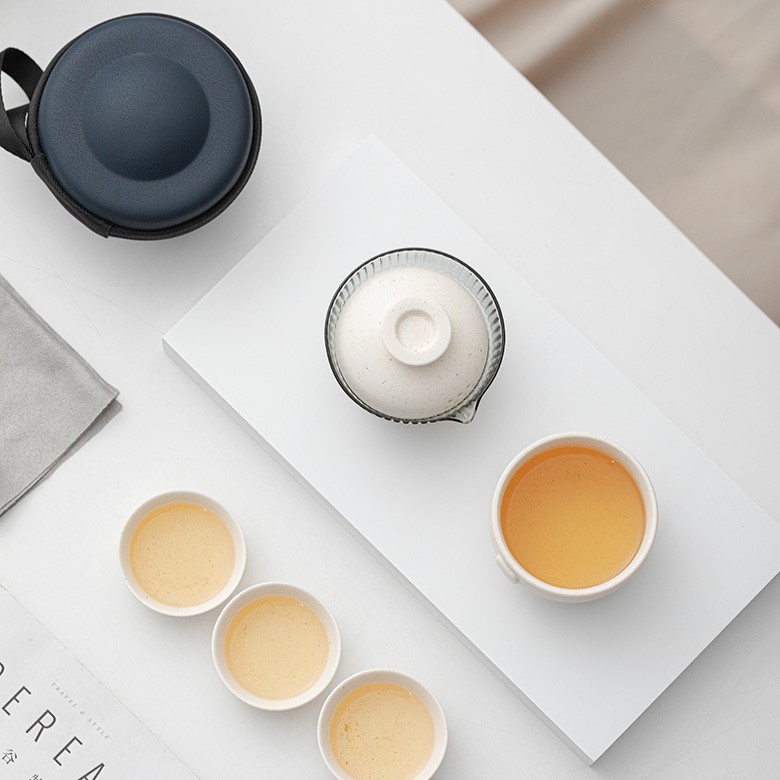 Simple Chic Ceramic Travel 130ml Tea Set